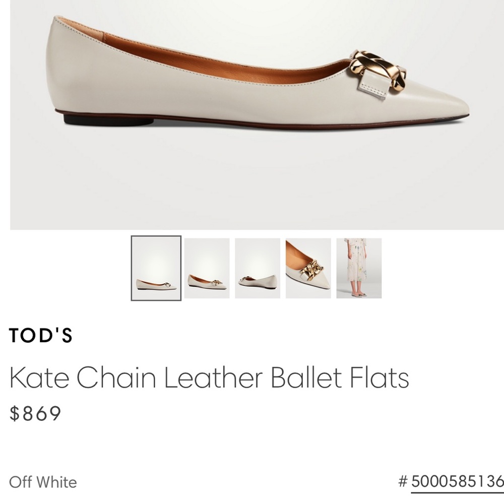 Tod's White Chain Detail Leather Loafers